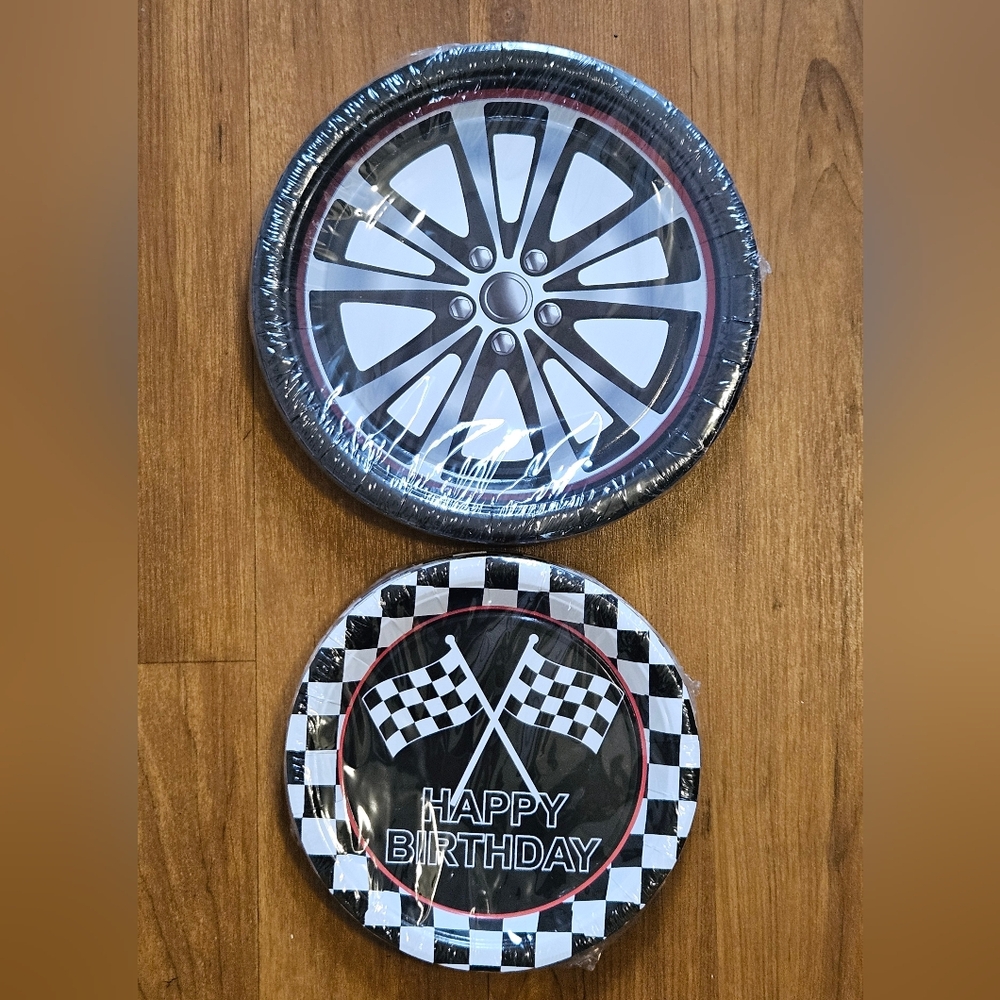 Race Car Themed Party Plates Set